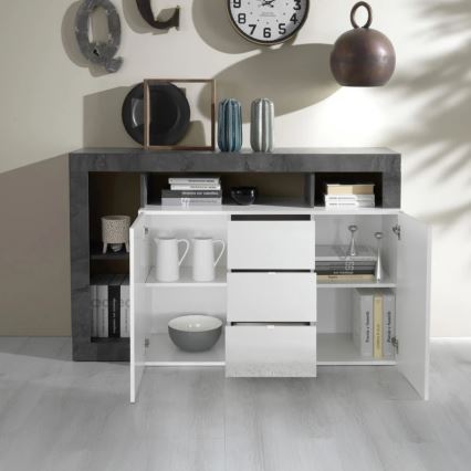 Cómoda LENOR blanca/antracita