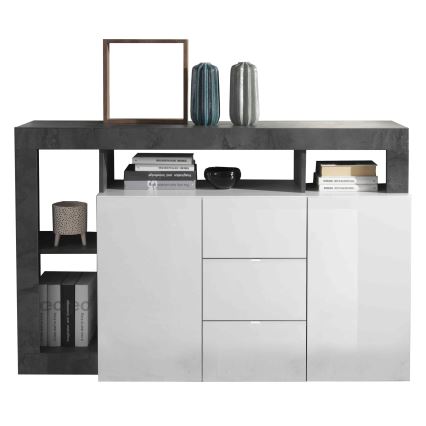 Cómoda LENOR blanca/antracita