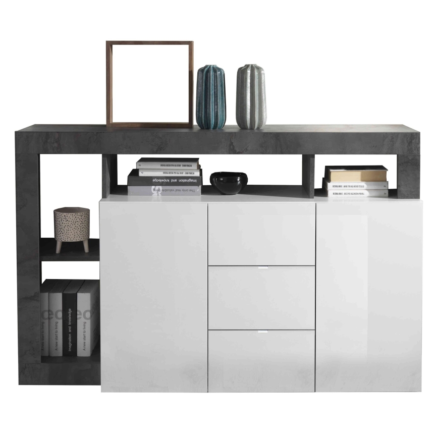 Cómoda LENOR blanca/antracita