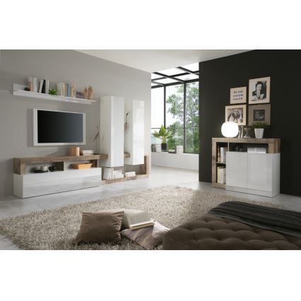 Cómoda LENOR blanca/marrón