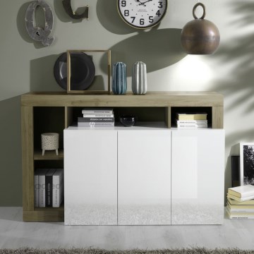 Cómoda LENOR blanca/marrón
