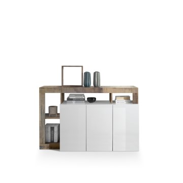 Cómoda LENOR blanca/marrón