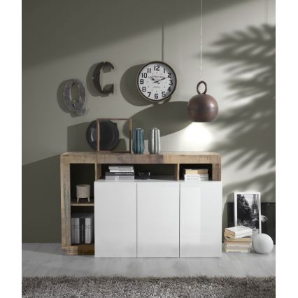 Cómoda LENOR blanca/marrón