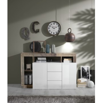 Cómoda LENOR blanca/marrón