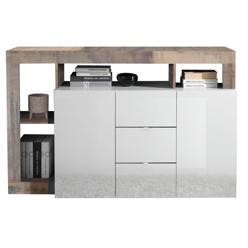 Cómoda LENOR blanca/marrón