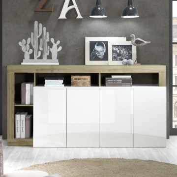 Cómoda LENOR blanca/marrón