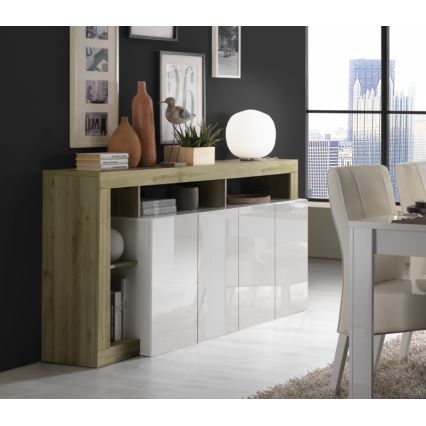 Cómoda LENOR blanca/marrón