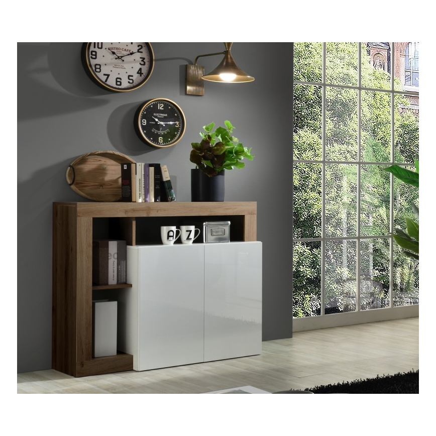Cómoda LENOR blanca/roble