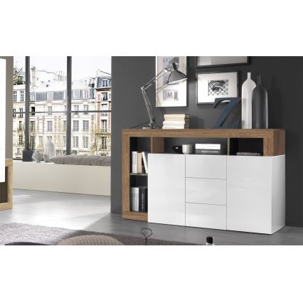 Cómoda LENOR blanca/roble