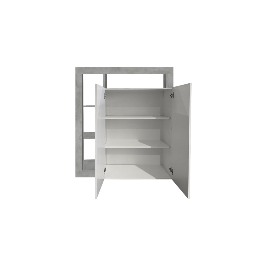 Cómoda LENOR blanco/gris efecto hormigón