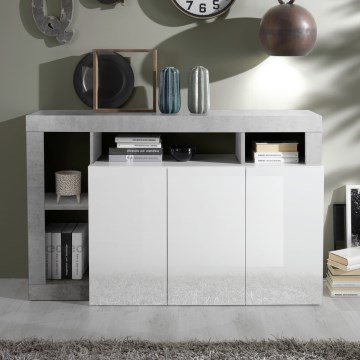 Cómoda LENOR blanco/gris hormigón