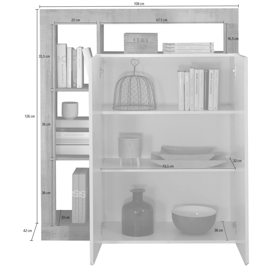 Cómoda LENOR blanco/roble