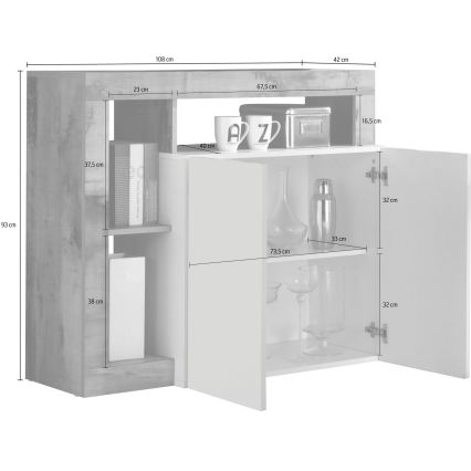 Cómoda LENOR cachemira/roble claro