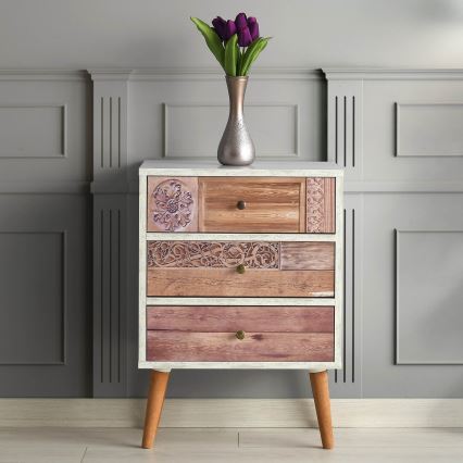Cómoda LIZA 68x50 blanco/marrón