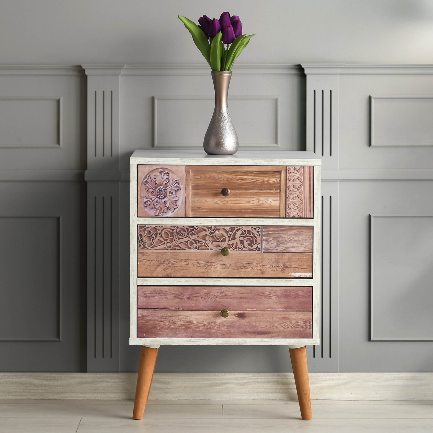 Cómoda LIZA 68x50 blanco/marrón