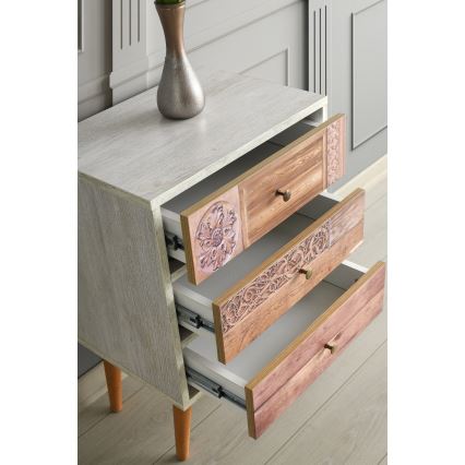 Cómoda LIZA 68x50 blanco/marrón