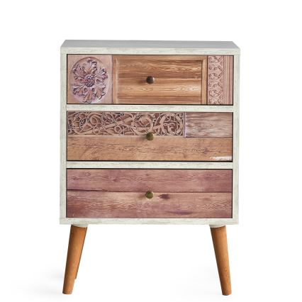 Cómoda LIZA 68x50 blanco/marrón