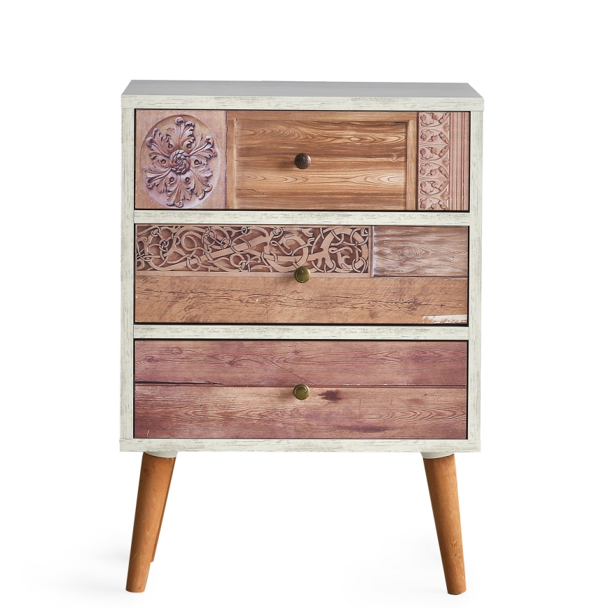 Cómoda LIZA 68x50 blanco/marrón