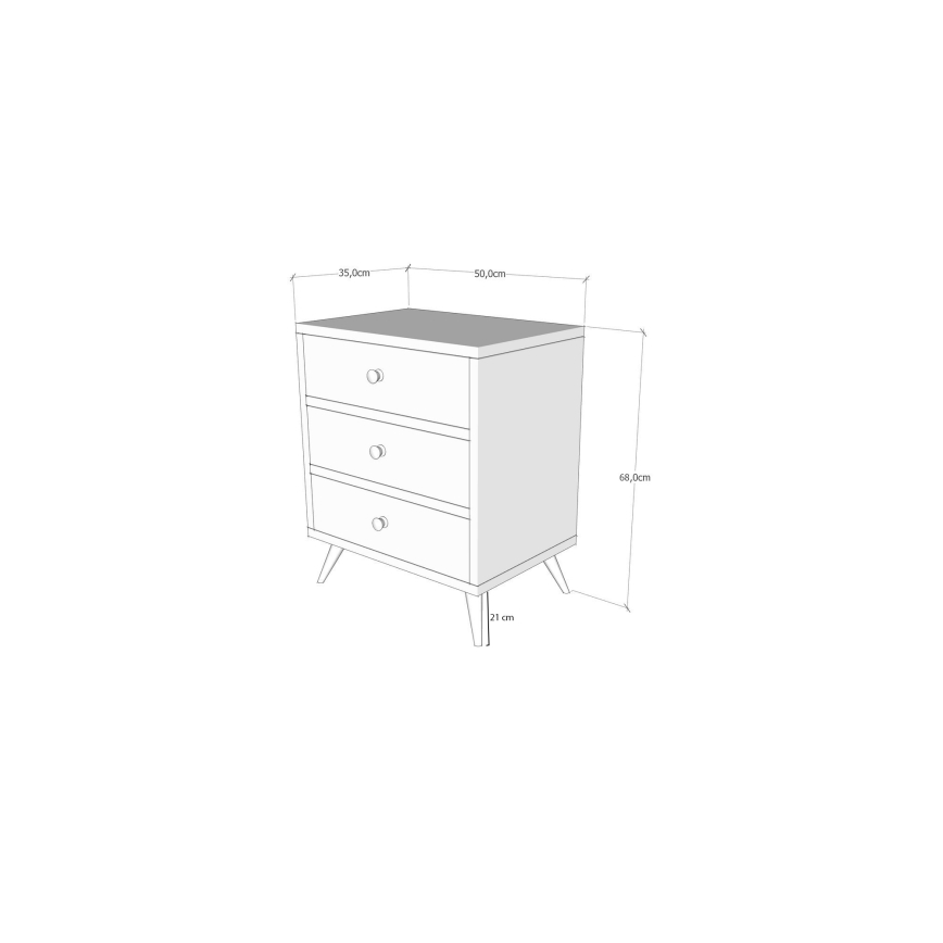 Cómoda LIZA 68x50 blanco/marrón