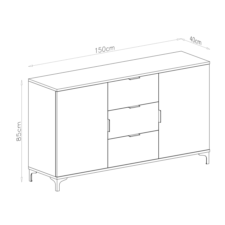 Cómoda LORA beige con cajones y puertas