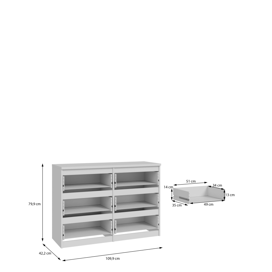 Cómoda MAO blanca con cajones