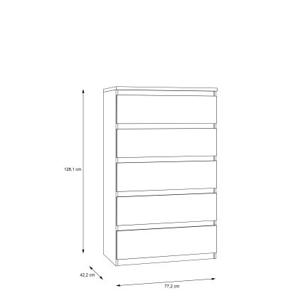 Cómoda MAO con cajones, roble artisan