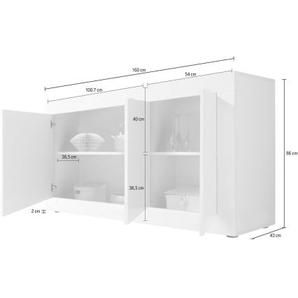 Cómoda NERILA blanca/marrón