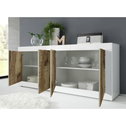 Cómoda NERILA blanca/marrón