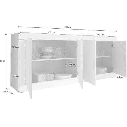 Cómoda NERILA blanca/marrón