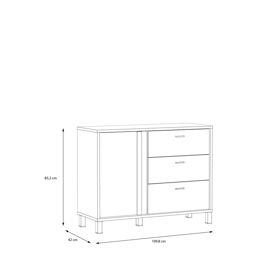 Cómoda OREN con cajones marrón/negro