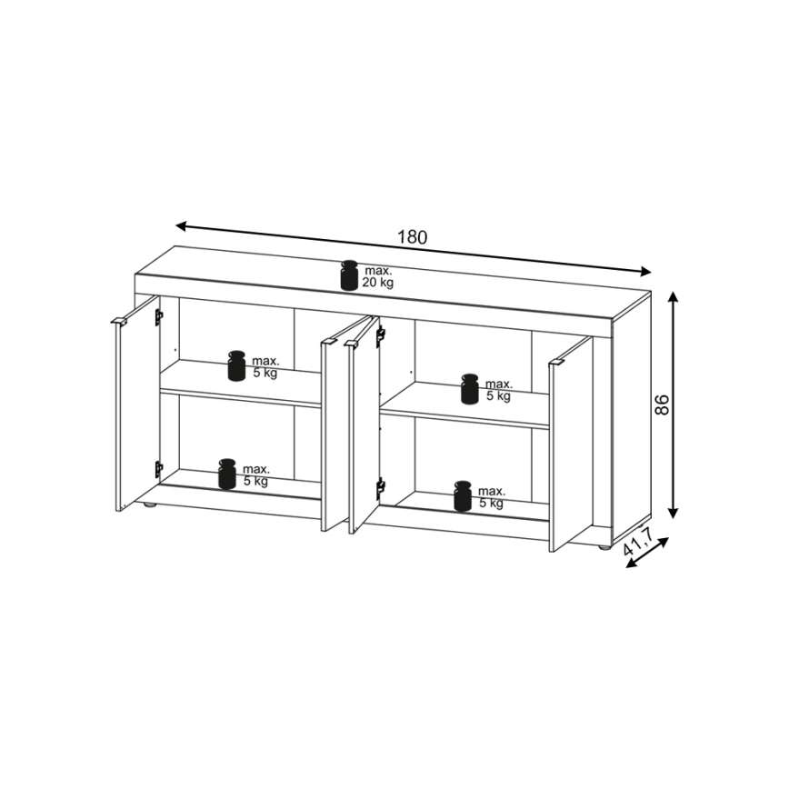 Cómoda RUNEA marrón claro/antracita