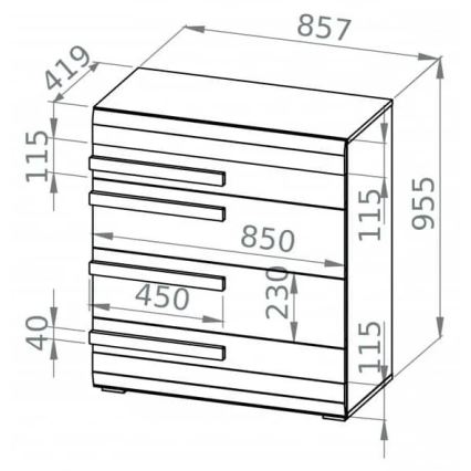 Cómoda SARPA 96x86 cm blanco/marrón