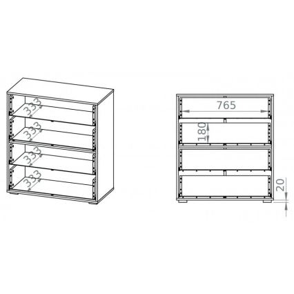 Cómoda SARPA 96x86 cm blanco/marrón