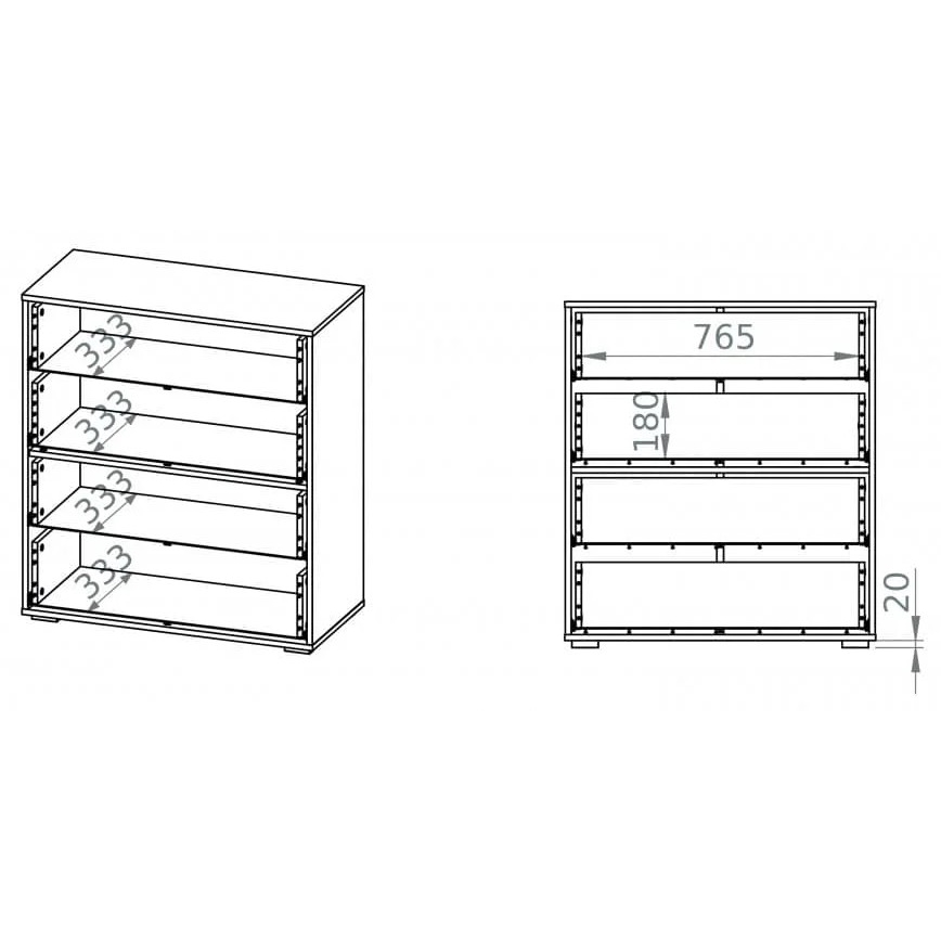 Cómoda SARPA 96x86 cm blanco/marrón