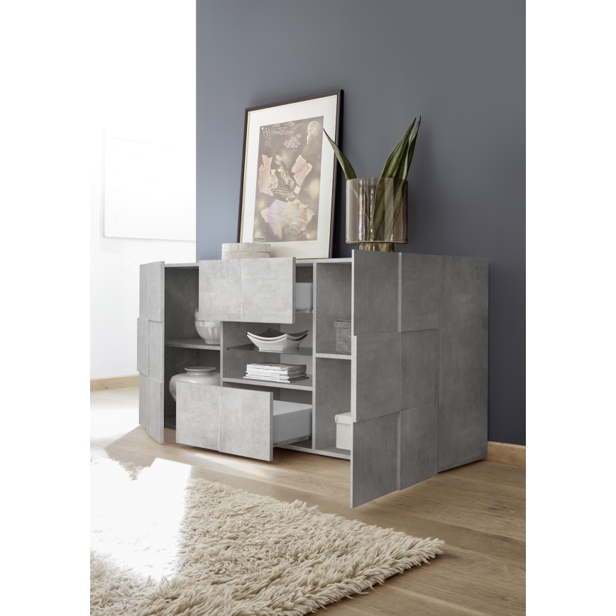 Cómoda SERIAN gris efecto hormigón