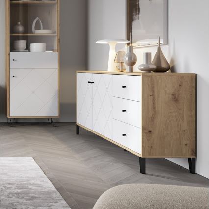 Cómoda SULA roble artisan/blanco