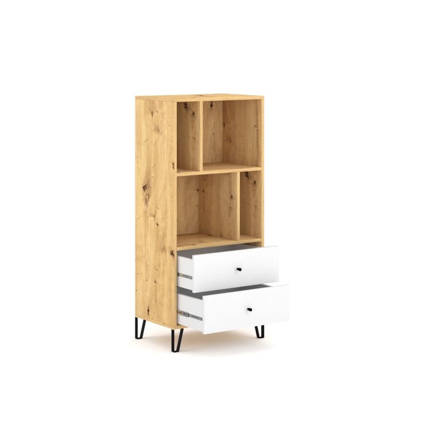 Cómoda SULA, roble Artisan/blanco