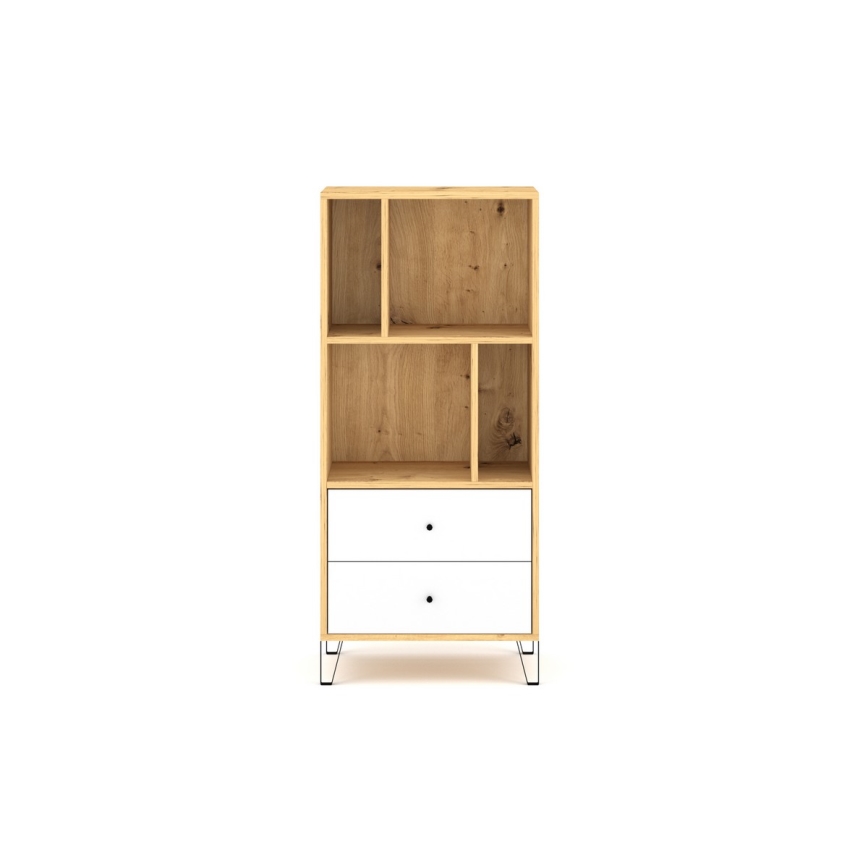 Cómoda SULA, roble Artisan/blanco