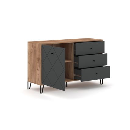 Cómoda SULA roble craft/negro