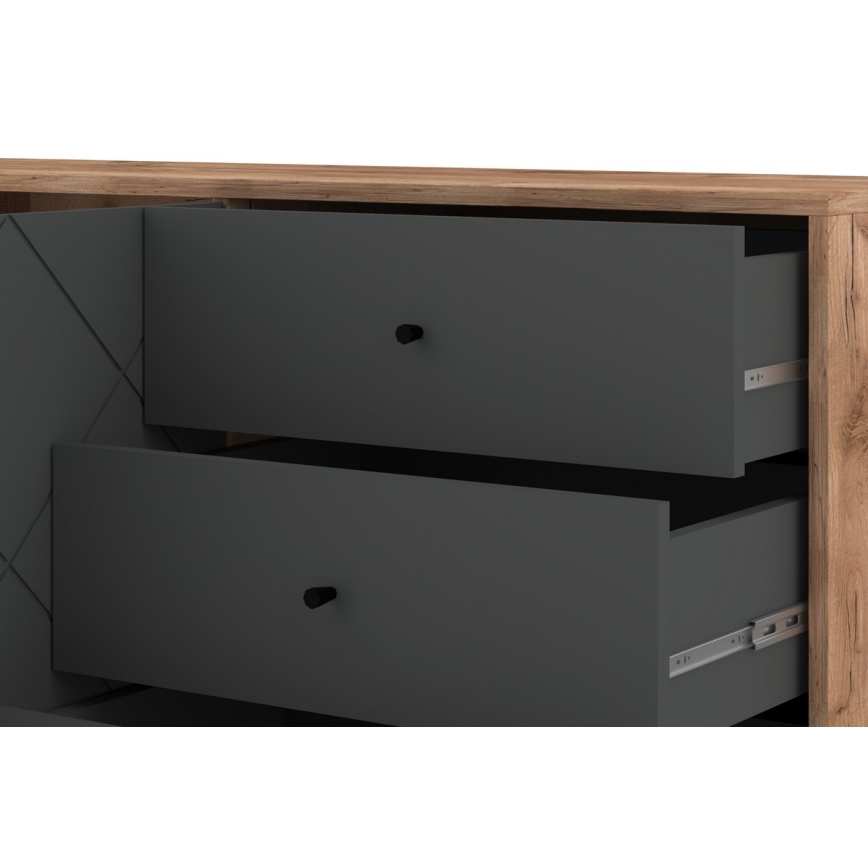 Cómoda SULA roble craft/negro