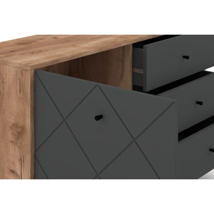 Cómoda SULA roble craft/negro