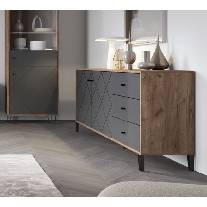 Cómoda SULA roble craft/negro