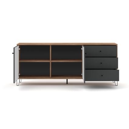 Cómoda SULA roble craft/negro