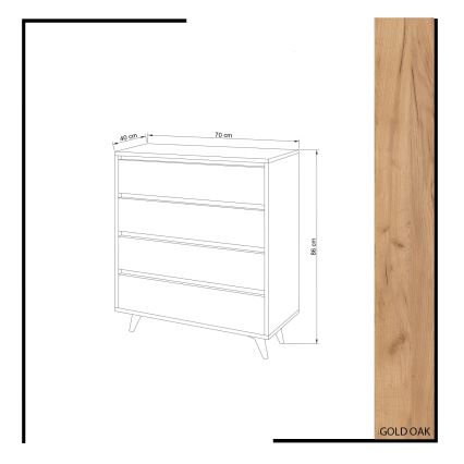 Cómoda SUVERA 86x70 cm blanco/beige