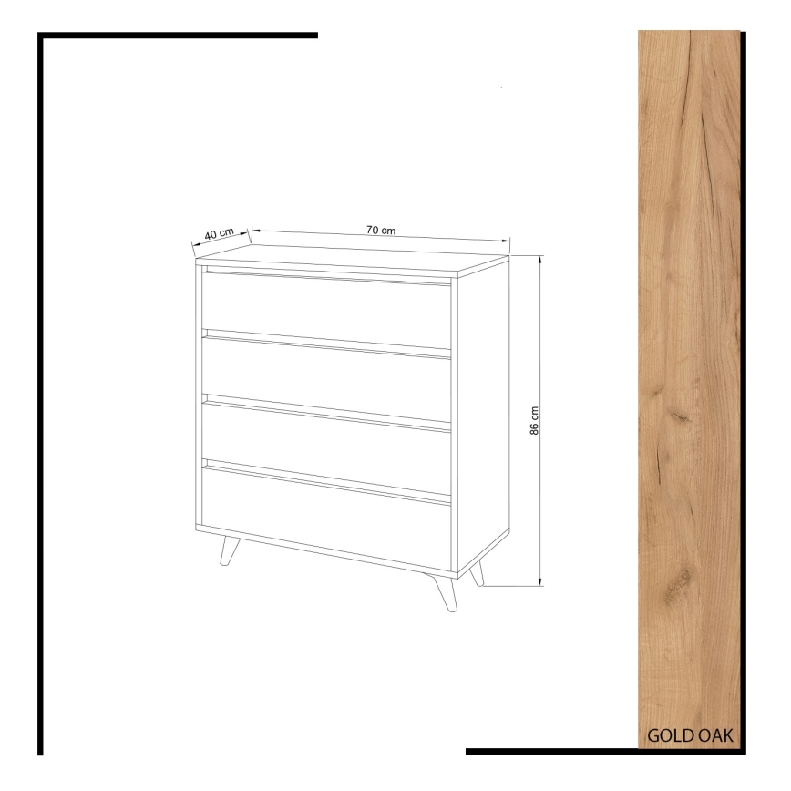 Cómoda SUVERA 86x70 cm blanco/beige