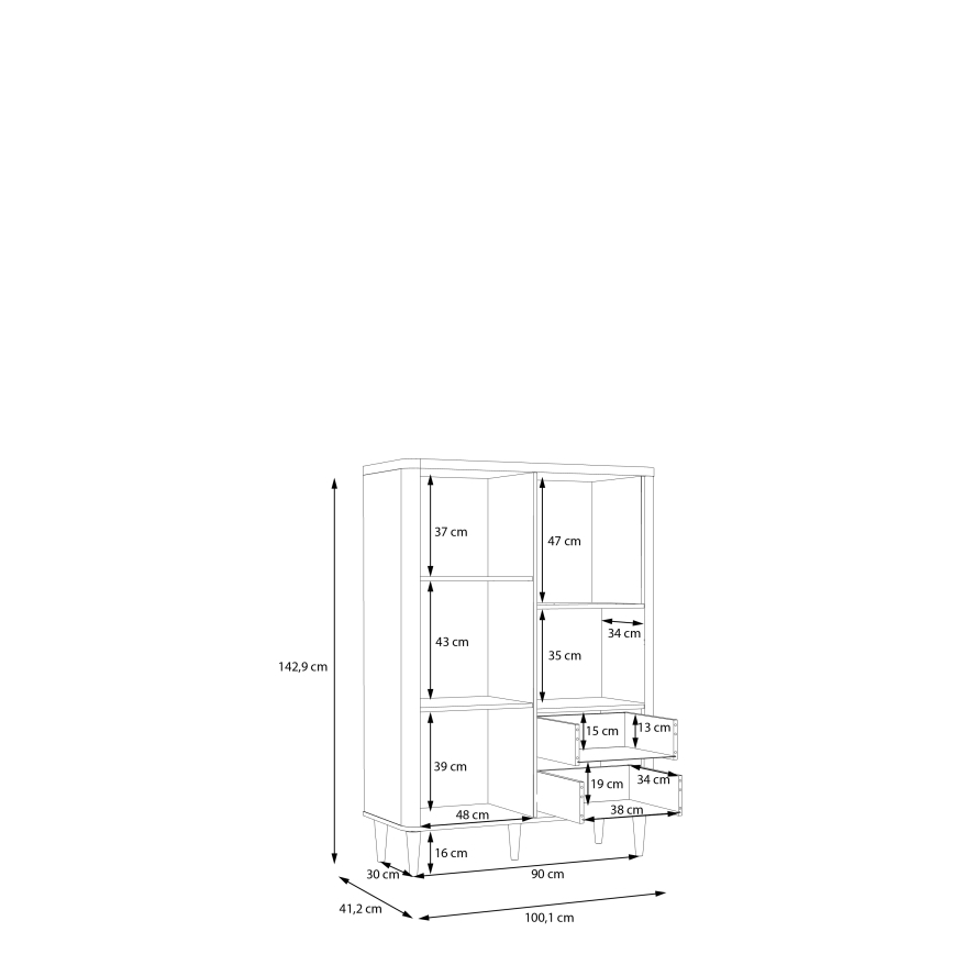 Cómoda VIRO marrón/beige