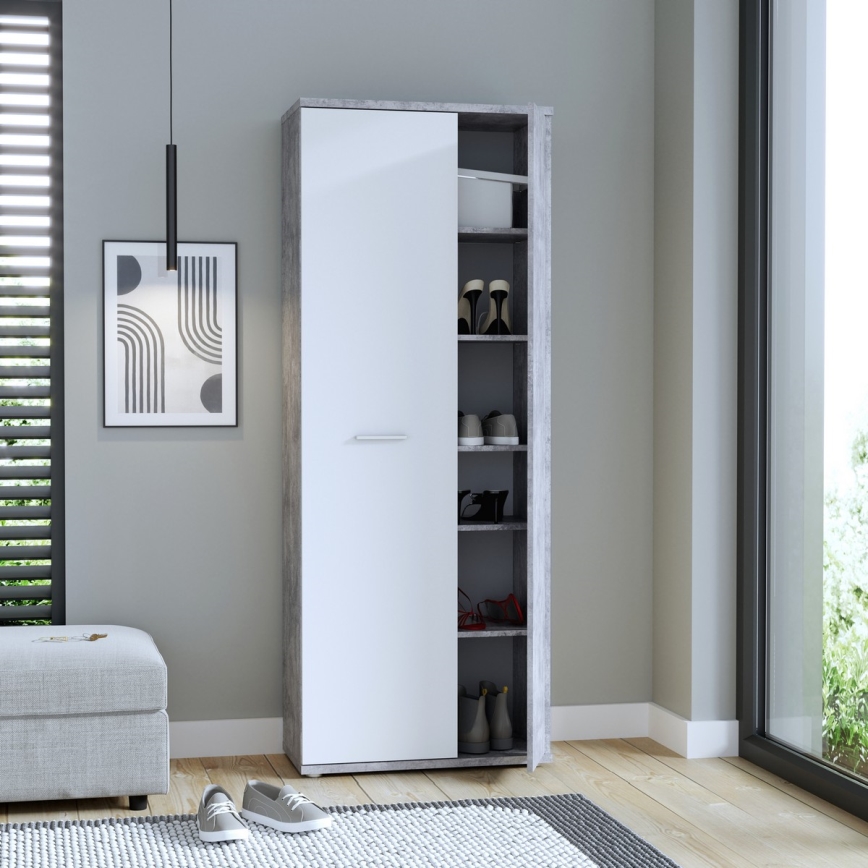 Cómoda/Zapatero SIMO blanco/gris hormigón