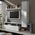 Composición de salón LENOR blanco/gris efecto hormigón