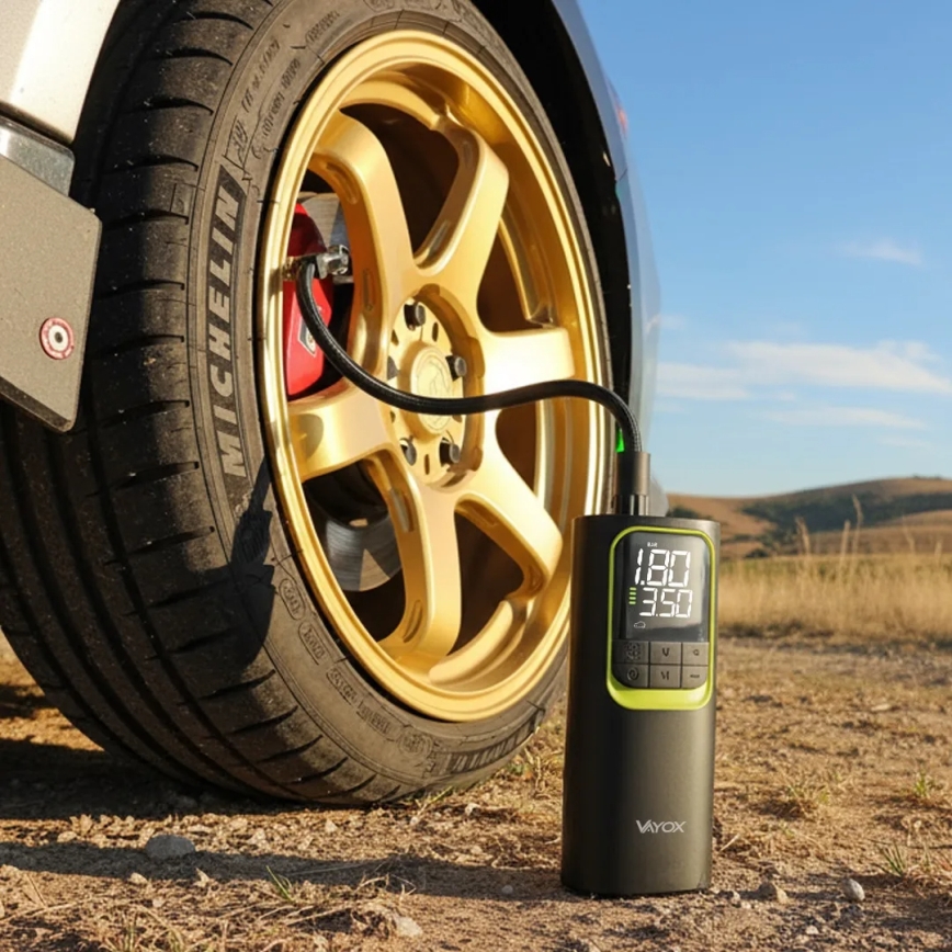 Compresor digital de bolsillo 5V 8000 mAh negro