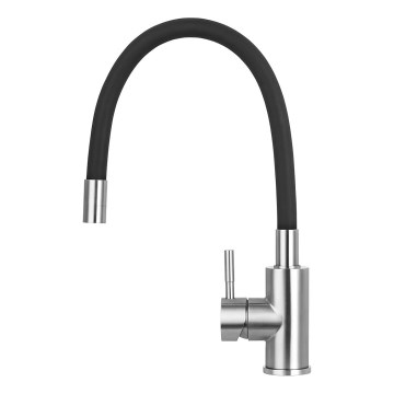 Concept BDC7138 - Grifo para fregadero con caño flexible cromo brillante/negro